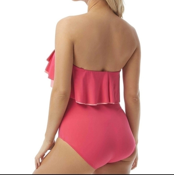 NWT Coco Reef HIBISCUS Contours Ruffled One-Piece Swimsuit Sz. 14/38D - Picture 3 of 8